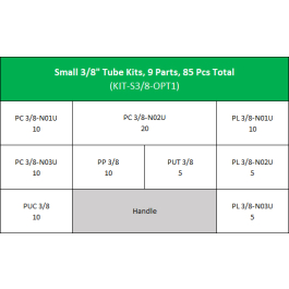 3/8" OD Tube - Small Pneumatic Kit (85 Pieces)