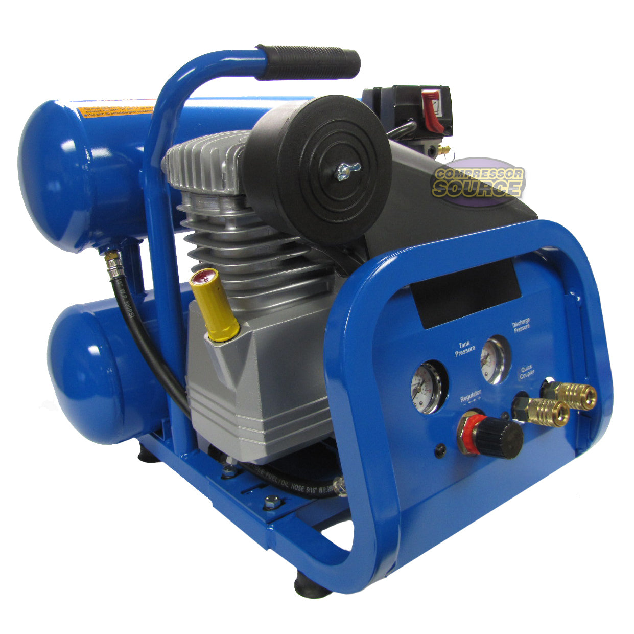 2 HP 4 Gallon 4.6 CFM @ 90 PSI Twin Stack Portable Air Compressor Puma DP-2022S