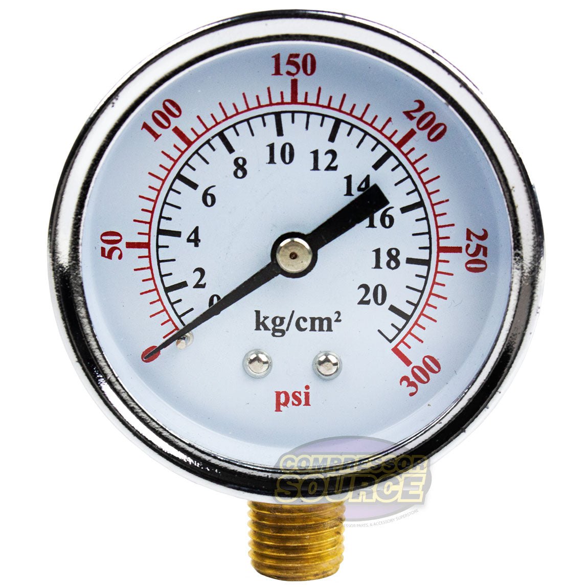 2.5" Face 1/4" NPT 0-300 PSI Lower Side Mount Pressure Gauge