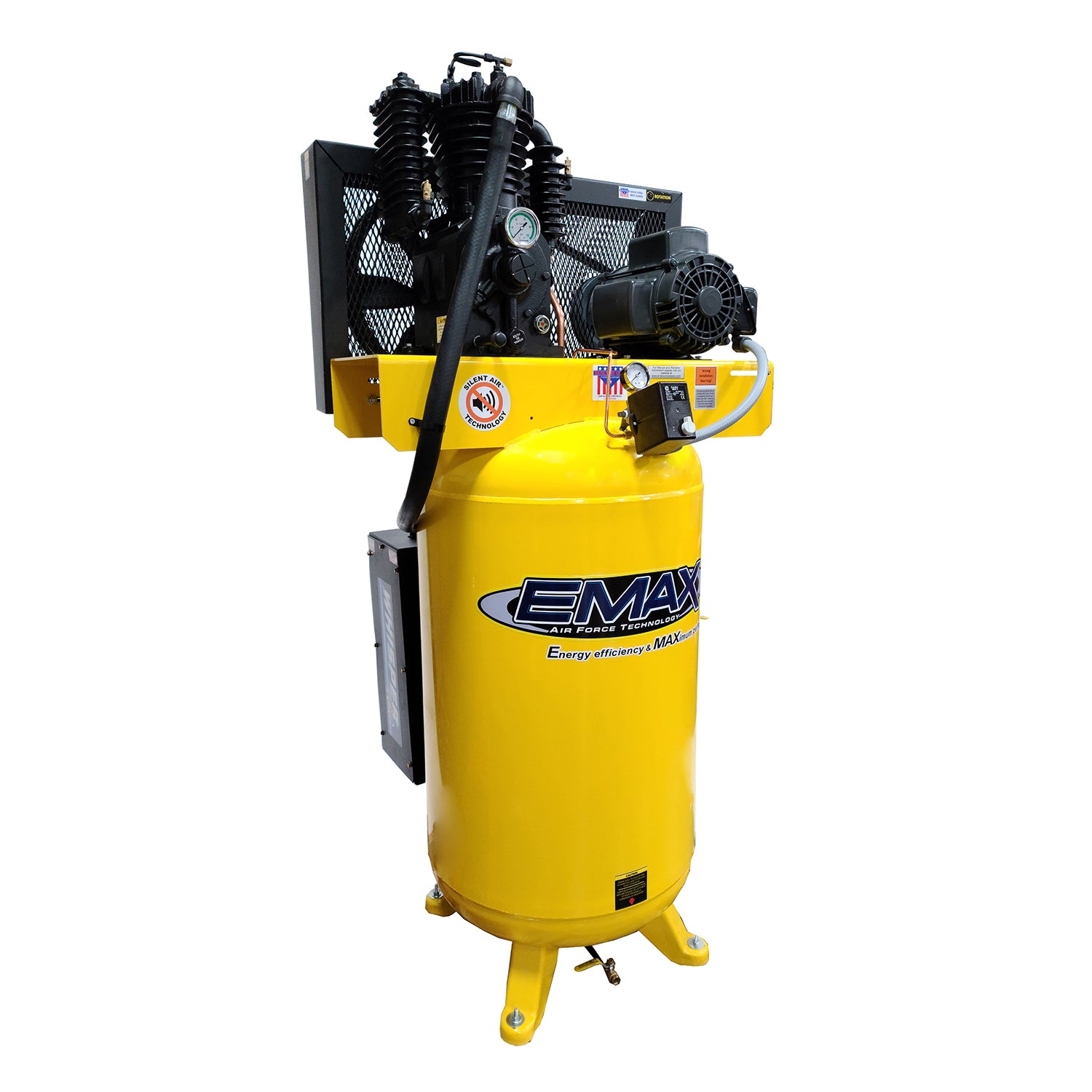 EMAX 5 HP 80 Gallon 19 CFM Air Compressor 1 Phase 2 Stage Silent Air ES05V080I1