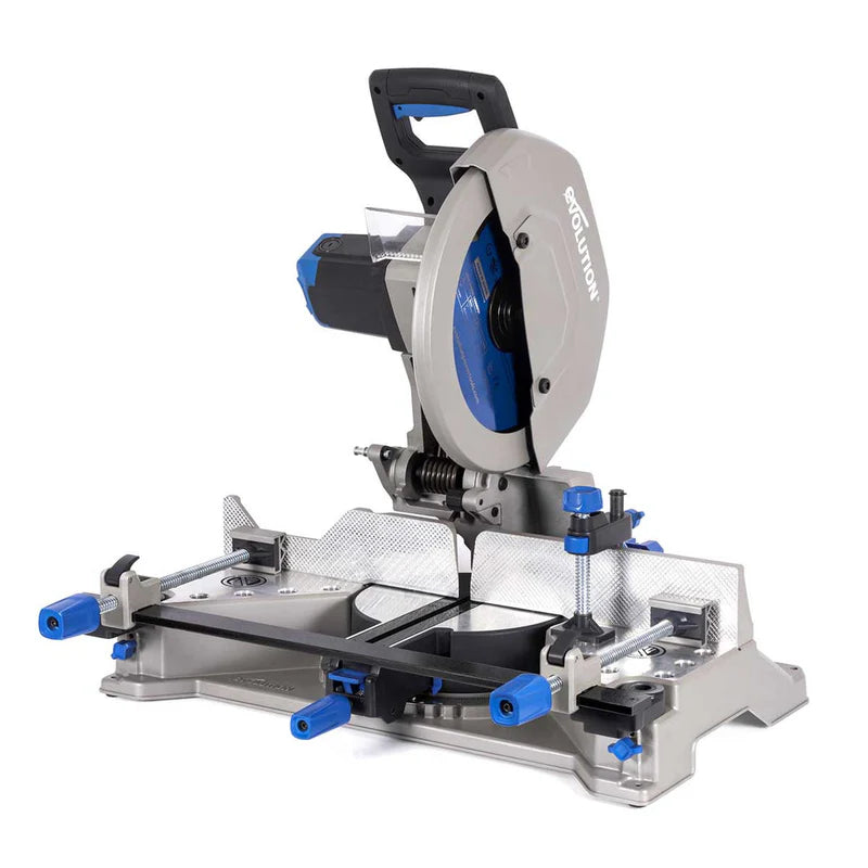 Evolution S355MCS: Metal Cutting Mitering Chop Saw With 14 in. Mild Steel Blade | Heavy Duty