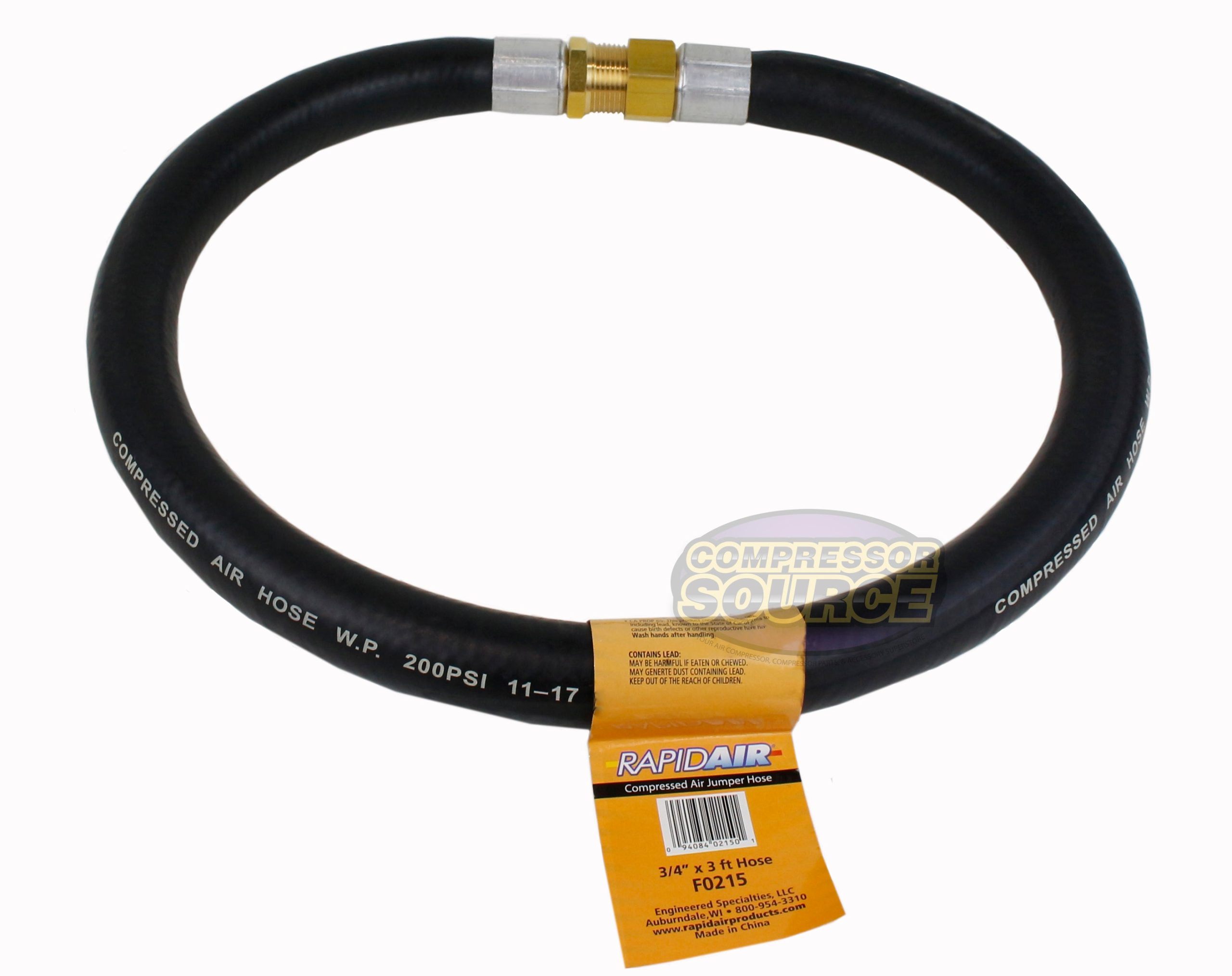 RapidAir MaxLine 3/4" Female NPT x 3/4" Male NPT 3 ft. Jumper Hose F0215