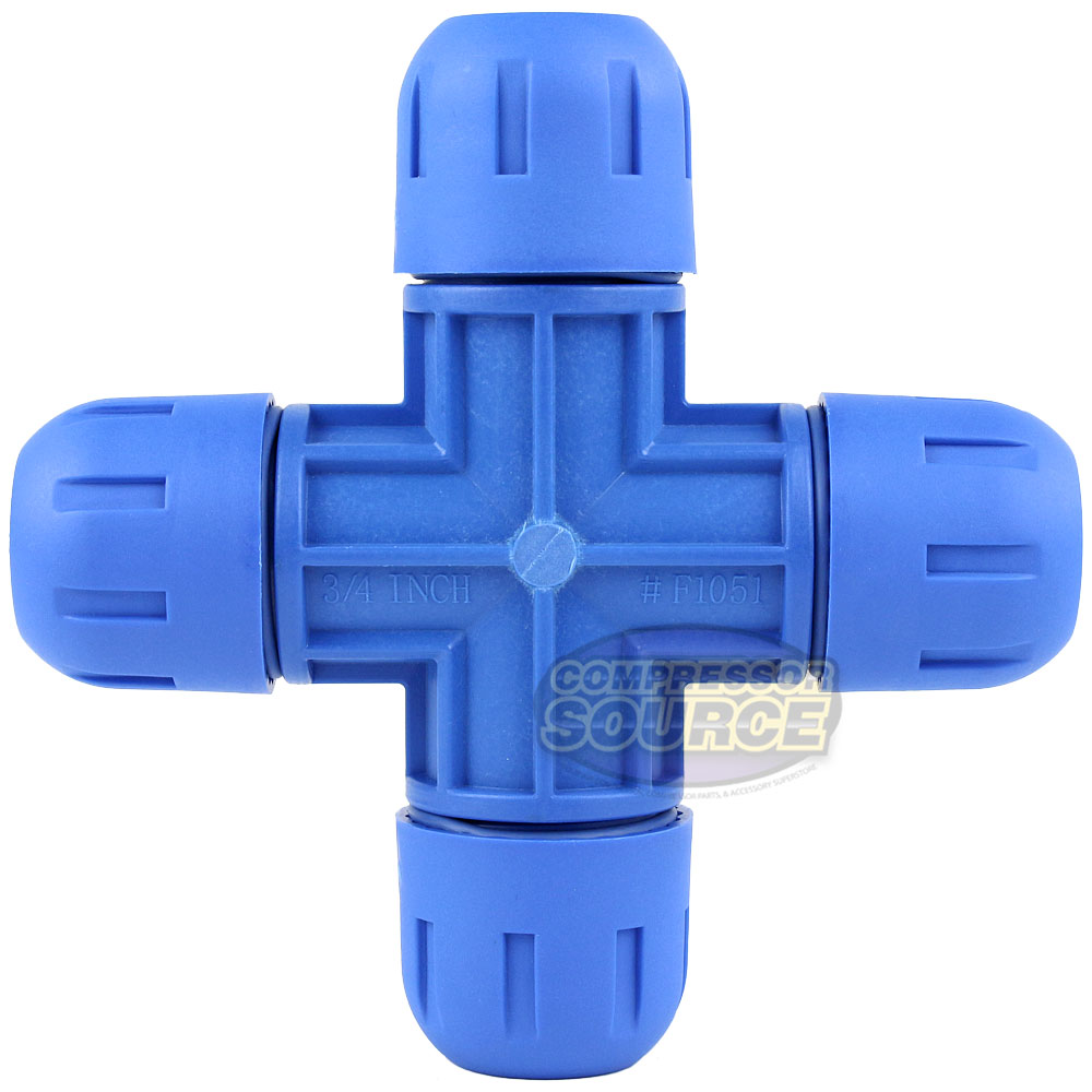Multi-Directional 3/4" Fastpipe Cross Fitting Aluminum F1051