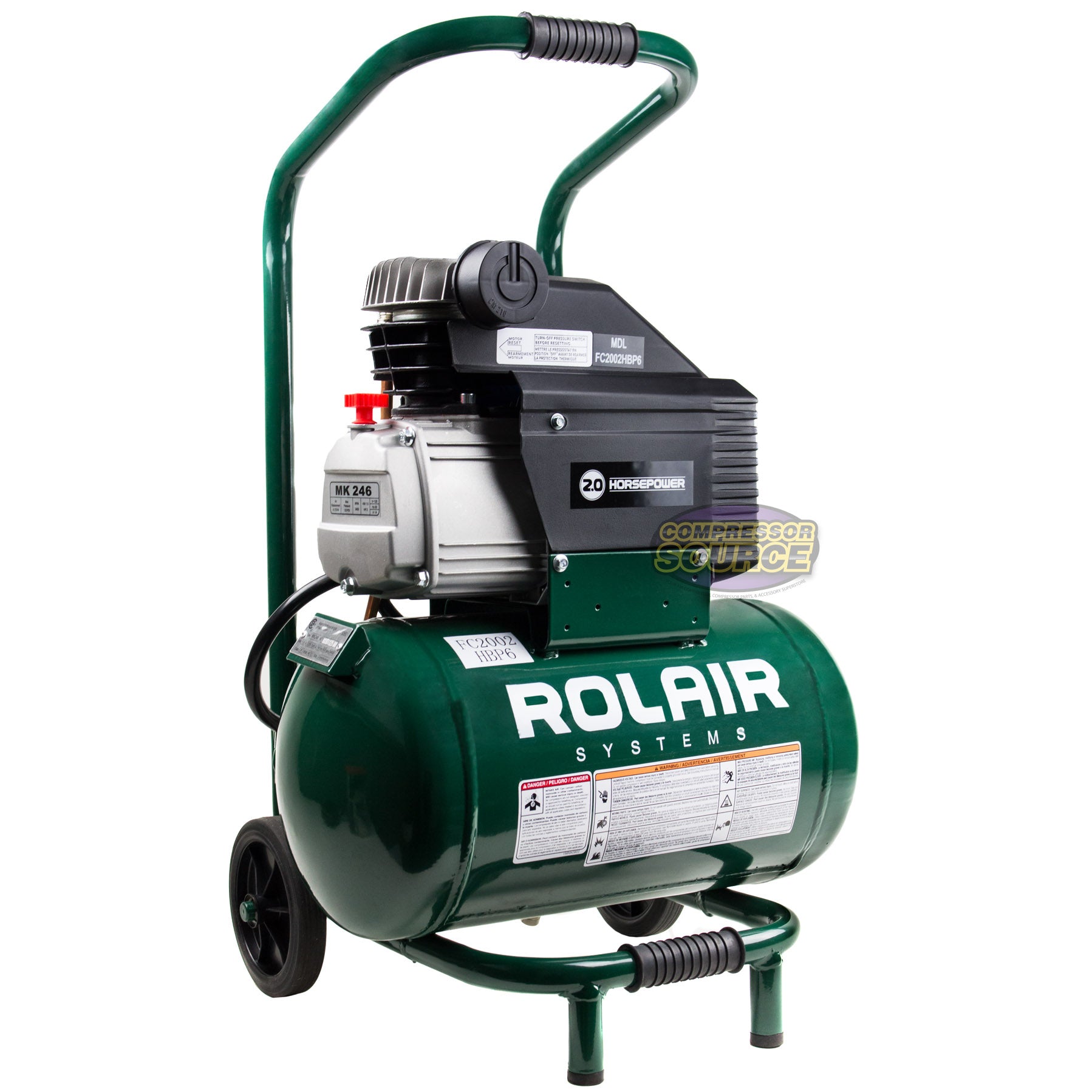 Rolair 2 HP 5 Gallon 1 Stage Portable Air Compressor FC2002HBP6