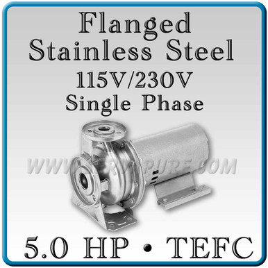 Webtrol FC40A50T Flanged Connection Centrifugal Pump, 5 Hp