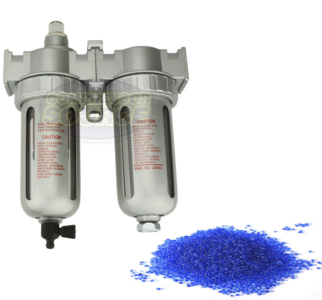 3/8" Compressed Air In Line Filter And Desiccant Dryer Combo for use with Plasma Cutters FLM863N