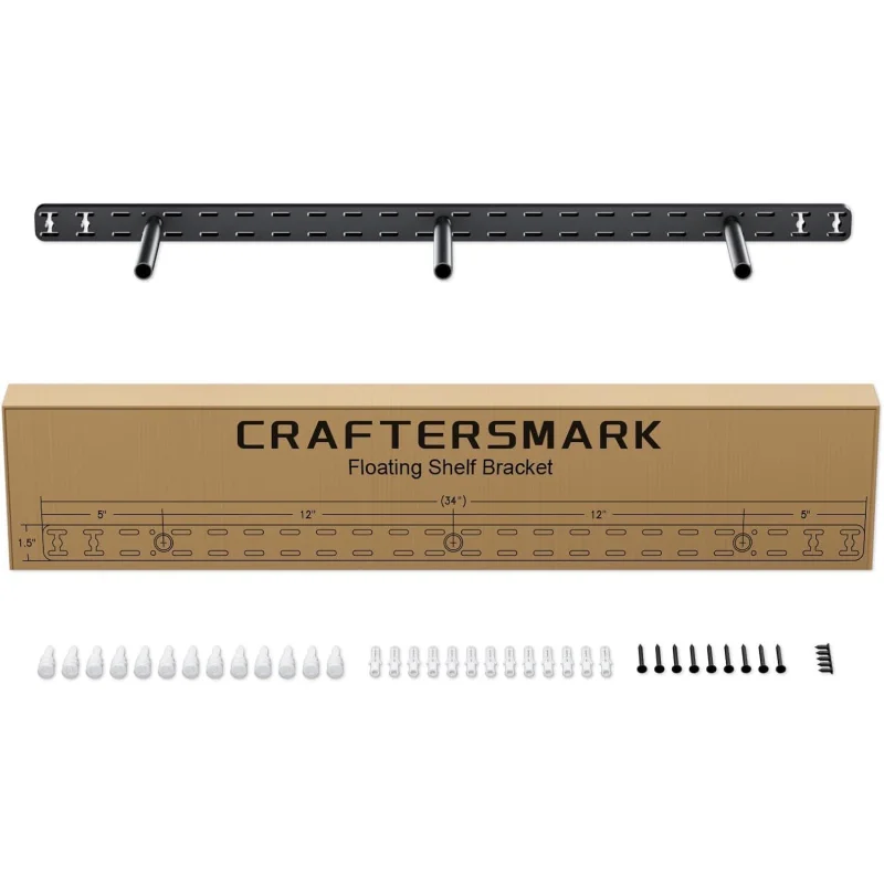 Floating Shelf Hardware Heavy Duty Hidden Shelf Brackets Support,Wall Mounting Invisible Floating Shelves Bracket 34″x8″x1.5″