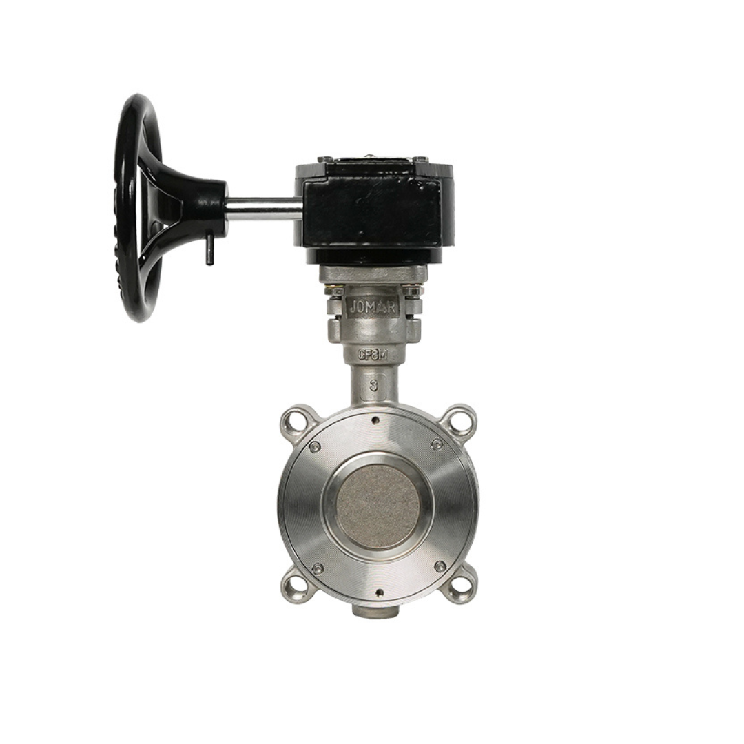 Jomar 600-12H1SSFG 12 Inch Lug Style High Performance Butterfly Valve, Stainless Steel Body, Dual Offset Stainless Steel Disc with Fire Safe Seat and Gear Operator, Class 150