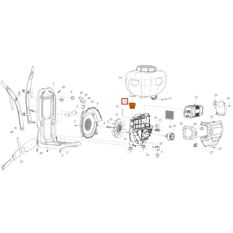Guide Pipe (ZB4-01) Spare Part for eTMD14 4 Gal Battery Fogger