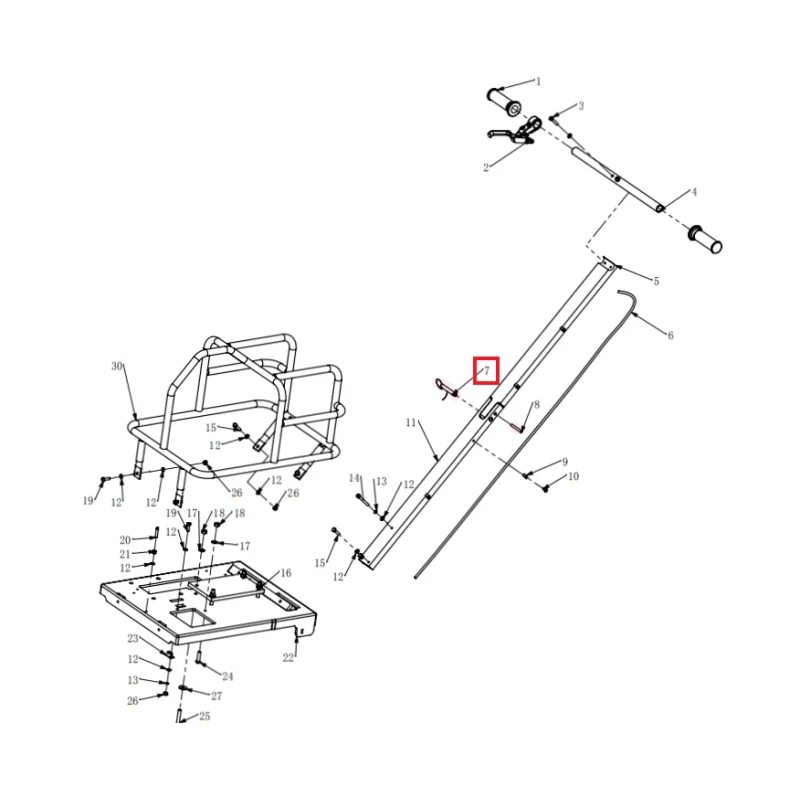 Handle Adjustment Lever Spare Part for TFS6H 6″ Early Entry Green Concrete Saw