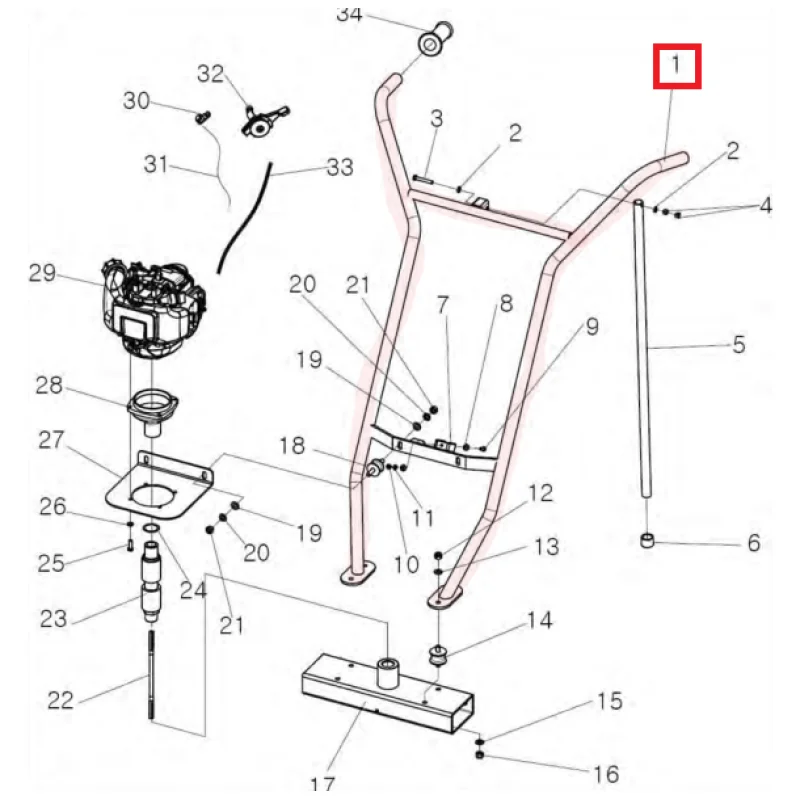Handlebar Replacement Spare Part for TVSA-T Power Screed Assembly