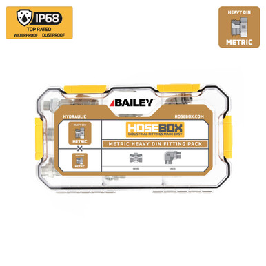 Hose Box, METRIC HEAVY DIN: DIN Fitting Pack, 18 Adapters, Model #HB2025-002