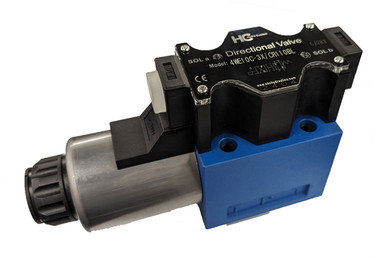 Cetop D05 (ISO NG10) Solenoid OperatedDirectional Valve: 24 VDC BOX, 4 way, 2 position, Spring Return