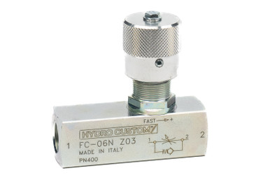 In-line Unidirectional Flow Control Valves: 1/2" NPT Port Size, 13.2 GPM, 5800 PSI