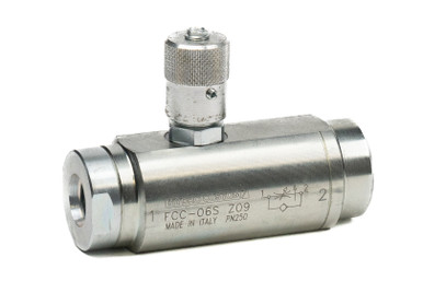 In-line Pressure Compensated Flow Control Valves: SAE-08 Port Size, 7.9 GPM, 3625 PSI
