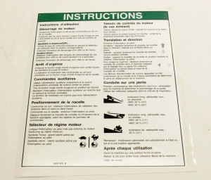 Genie Lift Part # 1000210FRGT - DECAL,NOTICE,OPER INST.IC, EA