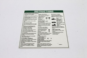 Genie Lift Part # 1000000GT - DECAL,NOTICE,OPER INST.IC, EA