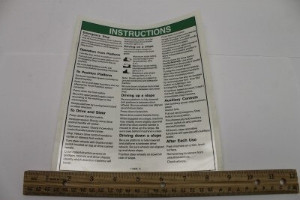 Genie Lift Part # 114333GT - DECAL,OPER INST,Z30N,Z34,Z45, EA