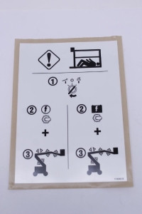 Genie Lift Part # 114343GT - DECAL,LABEL,EMERGENCY DOWN, EA