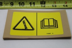 Genie Lift Part # 114337GT - DECAL SYMBOL TIP OVER LIMIT SWITCH, EA