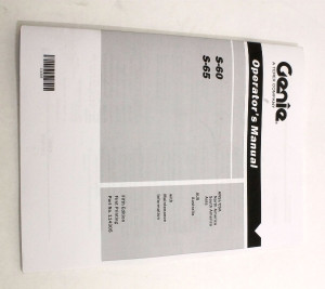 Genie Lift Part # 114305GT - MANUAL,OPERATORS,S60/65,5TH AN, EA