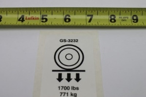 Genie Lift Part # 114362GT - DECAL,LABEL-WHEEL LOAD,GS-3232, EA
