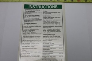 Genie Lift Part # 114414GT - DECAL,NOTICE,OP INST-AUST,GENV, EA