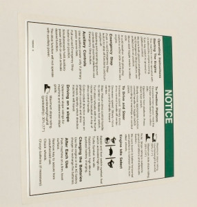 Genie Lift Part # 1000045GT - DECAL,NOTICE,OPER INST BE, EA