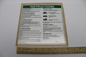 Genie Lift Part # 114134GT - DECAL,OP INST,PLATFORM, EA
