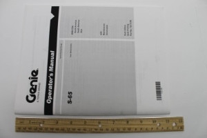 Genie Lift Part # T107106GT - MANUAL, OPERATORS, S65 6TH AN, EA