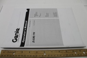 Genie Lift Part # 114474GT - MANUAL,OPERATORS,Z-135 ANSI, EA