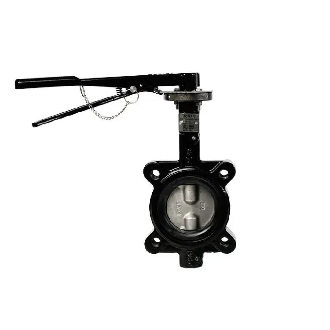Jomar 600-212DSEL 2-1/2 Inch Lug Style Butterfly Valve, Epoxy-Coated Ductile Iron Body, Stainless Steel Disc, EPDM Seat, Lever Handle