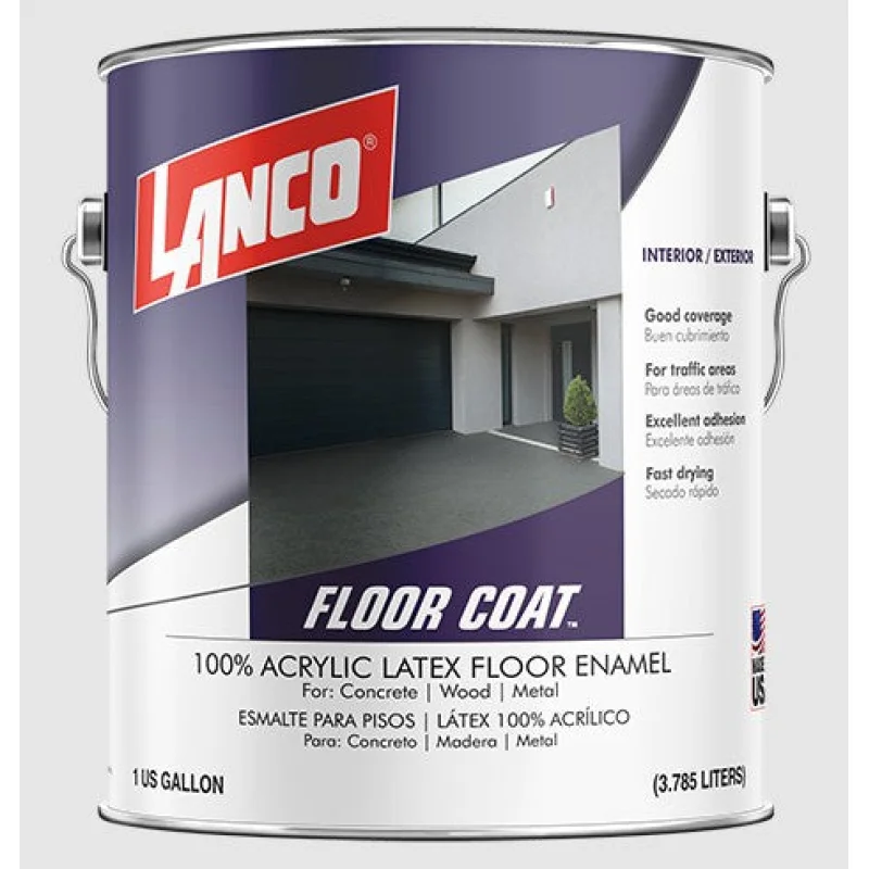 Lanco Floor Coat Dark Gray 100% Acrylic Latex Floor Enamel 1 Gallon