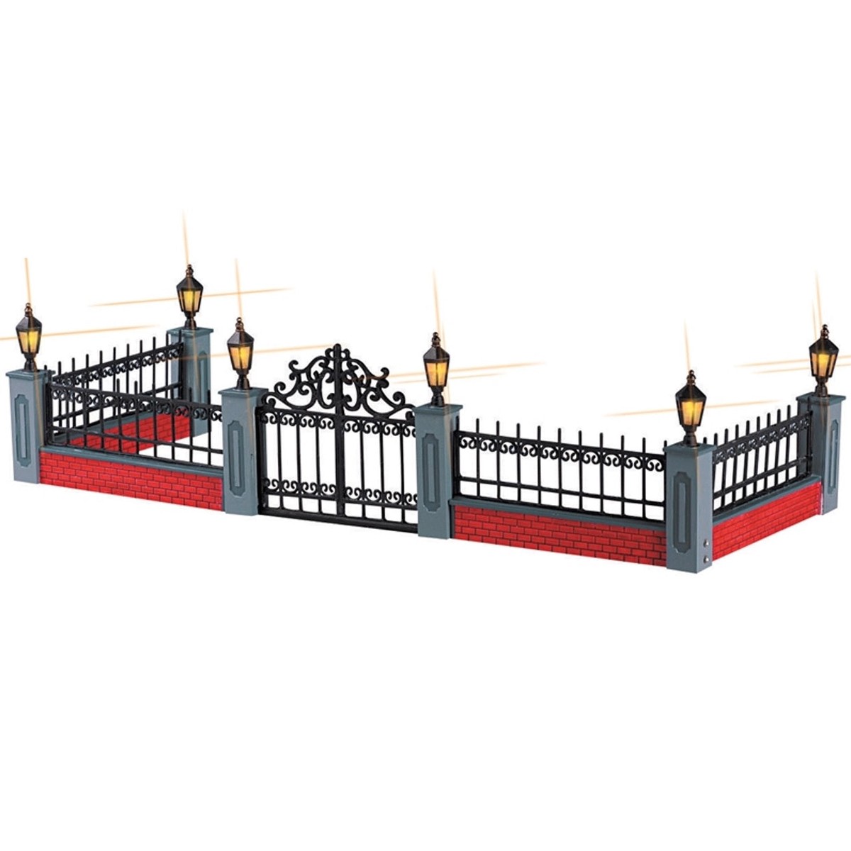 Lemax General Collectibles Landscaping: Lighted Wrought Iron Fence, Set of 5 #54303