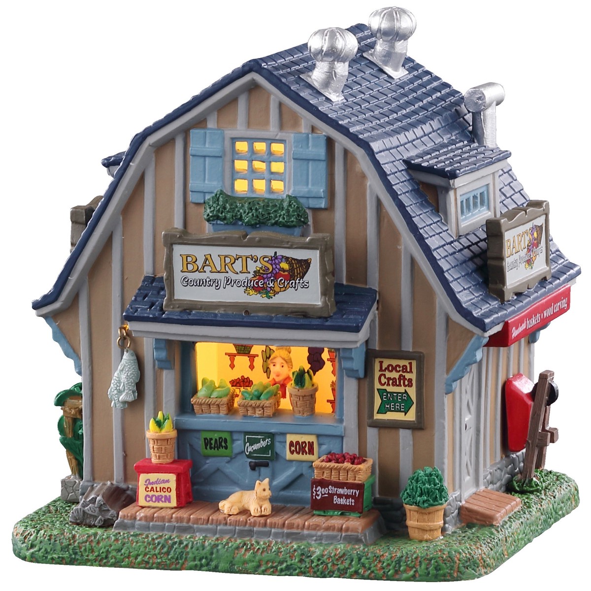 Lemax Harvest Crossing Lighted Building: Bart's Country Produce & Crafts #05663
