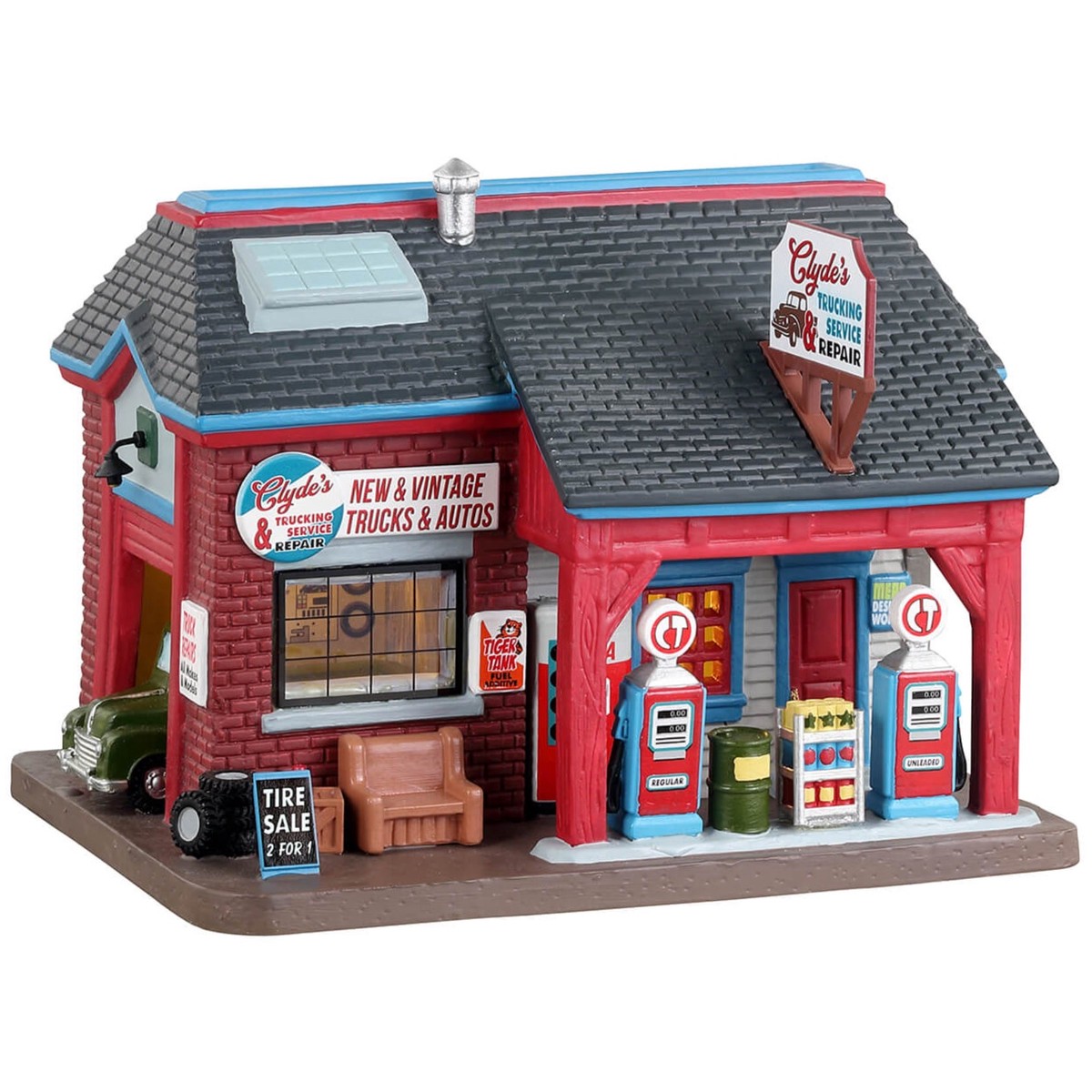 Lemax Harvest Crossing Lighted Building: Clyde's Trucking Service & Repair #35054
