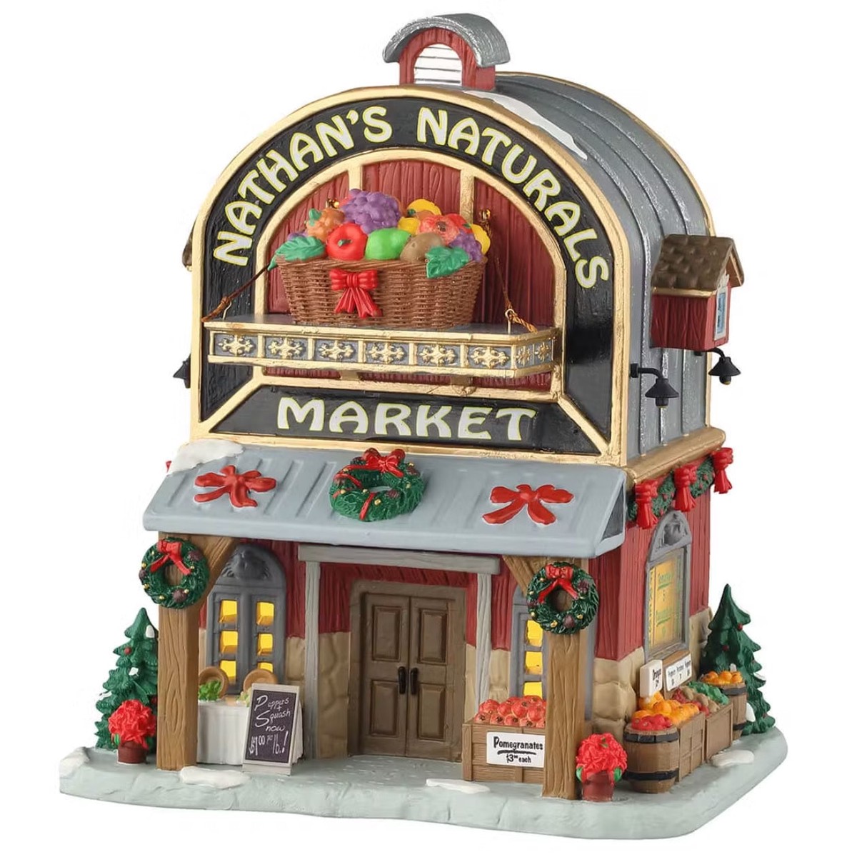 Lemax Harvest Crossing Lighted Building: Nathan's Naturals Market #55331