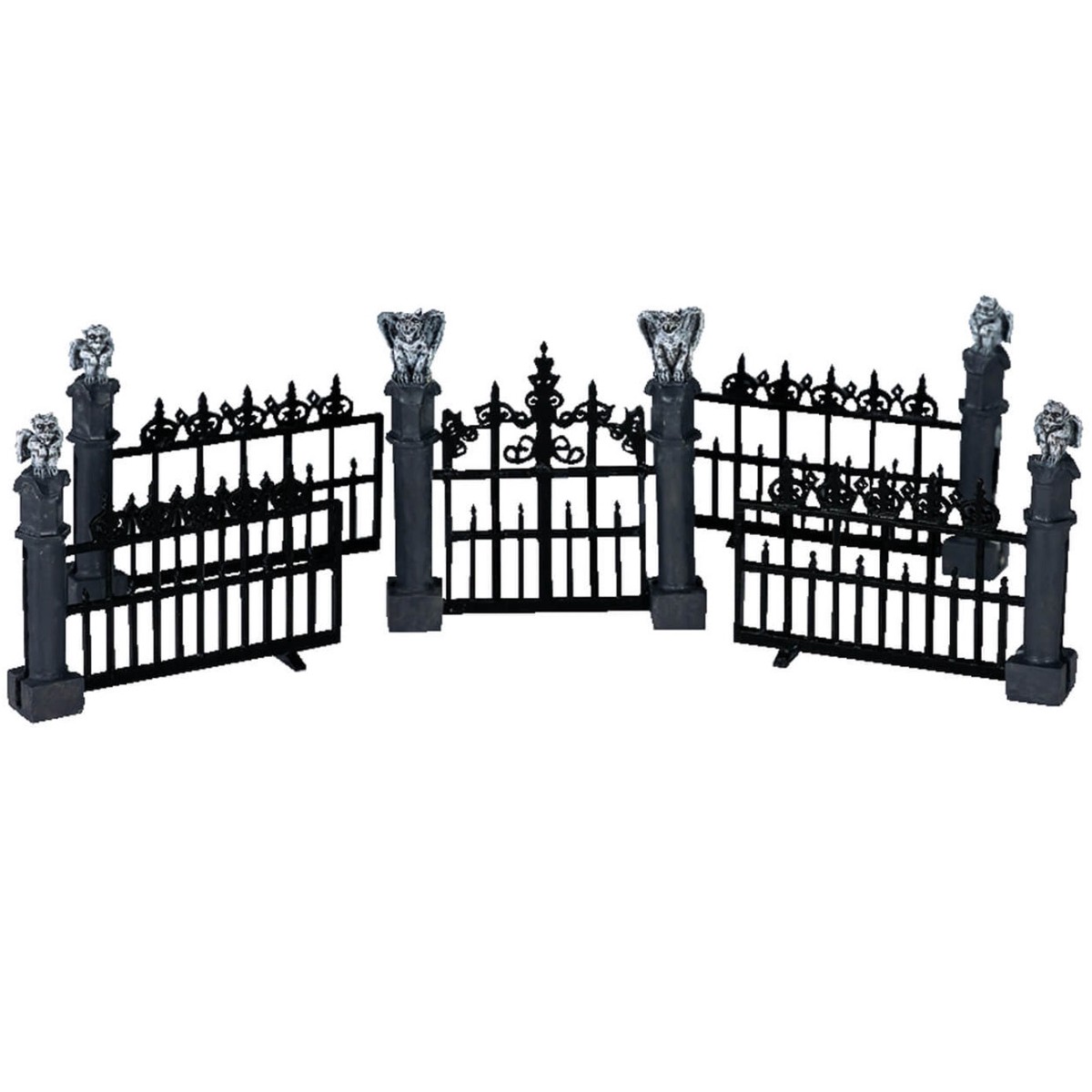 Lemax Spooky Town Gargoyle Fence, Set of 5 #44139
