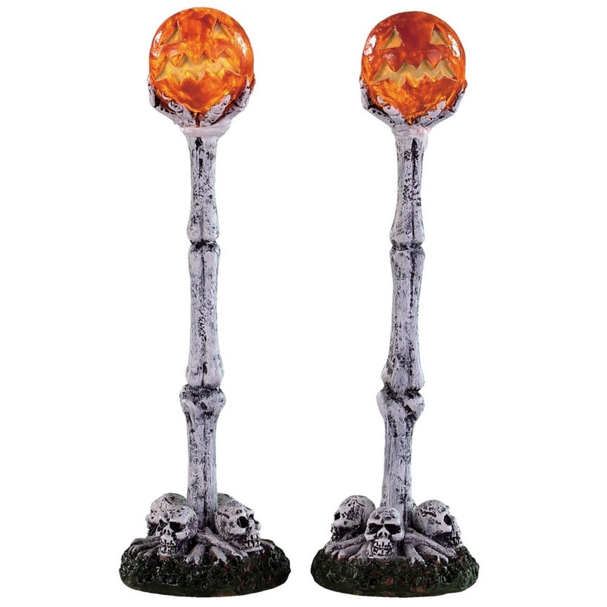 Lemax Spooky Town Lighted Lantern Bone Post, Set of 2 #94490