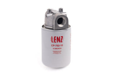 Spin-On Filter Assembly, 10 Micron, 3/4 NPTF, 15 PSI Bypass, No Indicator Ports
