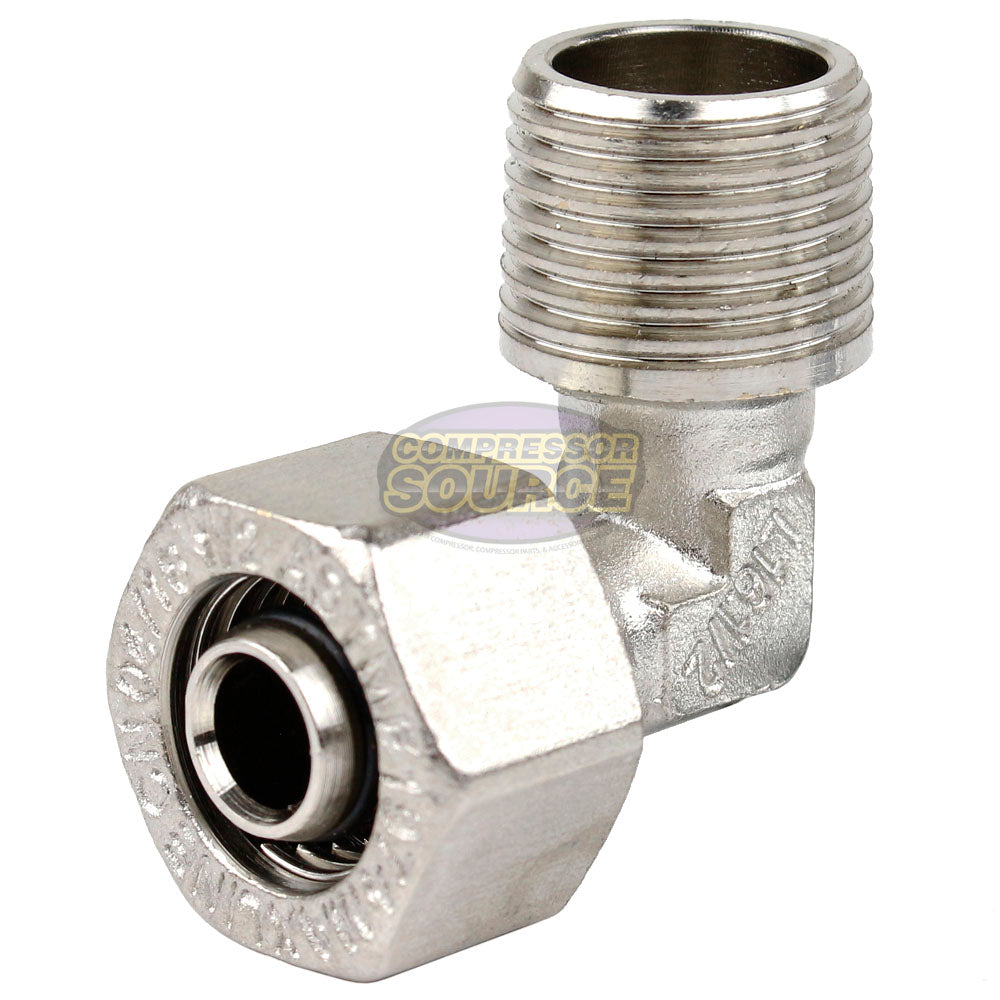 90° Elbow Fitting 1/2 Tubing x 1/2" MNPT RapidAir Maxline M8085