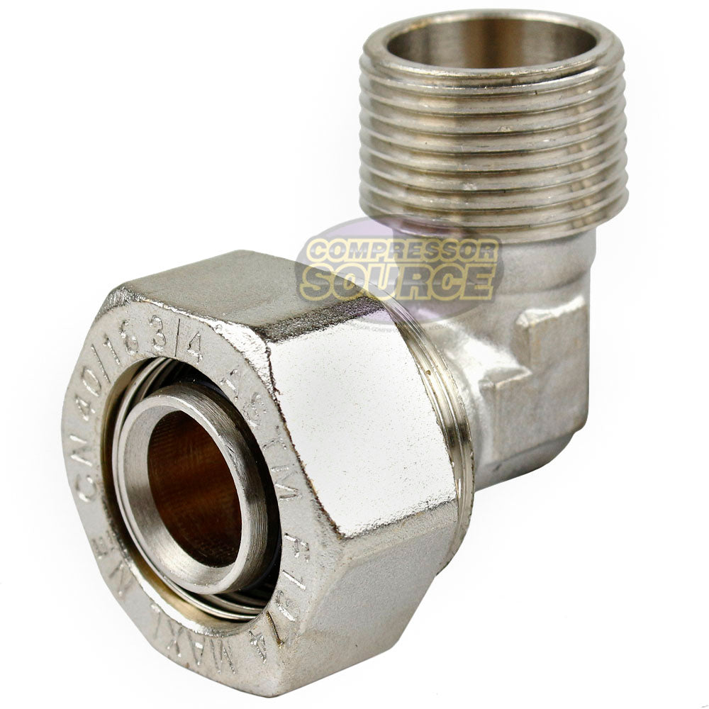 90° Elbow Fitting 3/4 Tubing x 3/4" MNPT RapidAir Maxline M8088