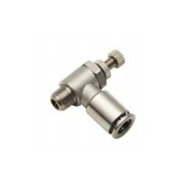 4mm (5/32") OD Tube x 1/8" BSPT - Male Elbow Connector - Push to Connect Speed Controller - Metallic (All Metal)