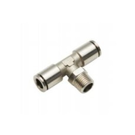 4mm (5/32") OD Tube x 1/8" BSPT - Male Branch Tee Connector - Metallic - Push to Connect Fitting