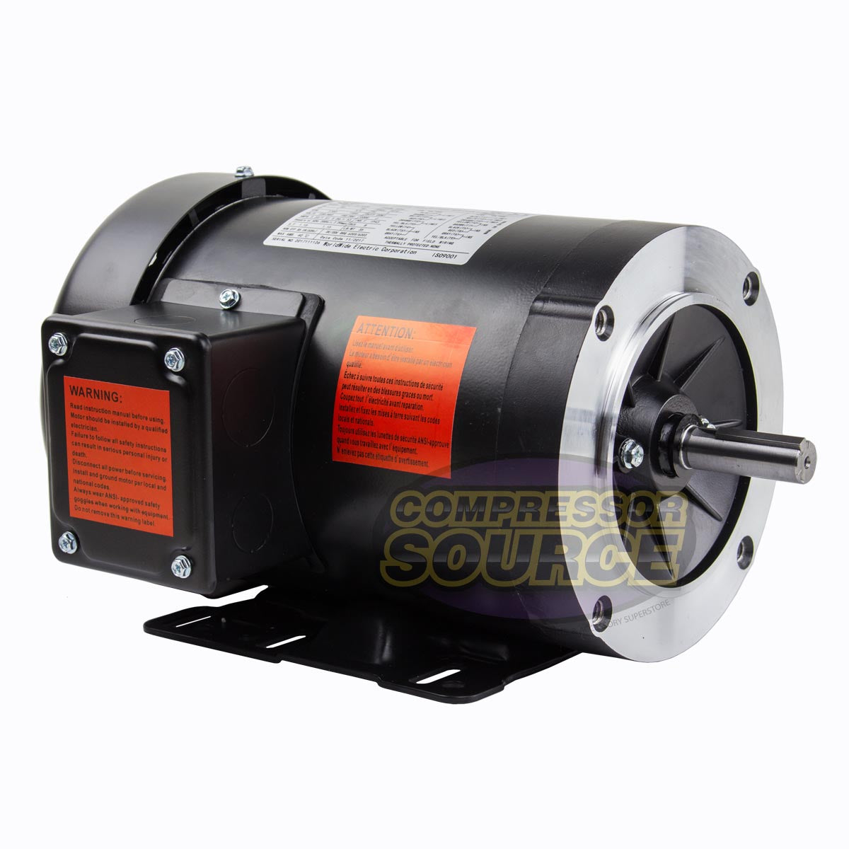 1 HP 3 Phase Electric Motor 1760 RPM 56HC Frame 230-460V TEFC C-Face NATE1-18-56CB