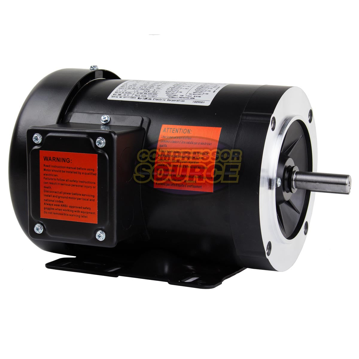 2 HP 3 Phase Electric Motor 3500 RPM 56HC Frame 230-460V TEFC C-Face NATE2-36-56CB