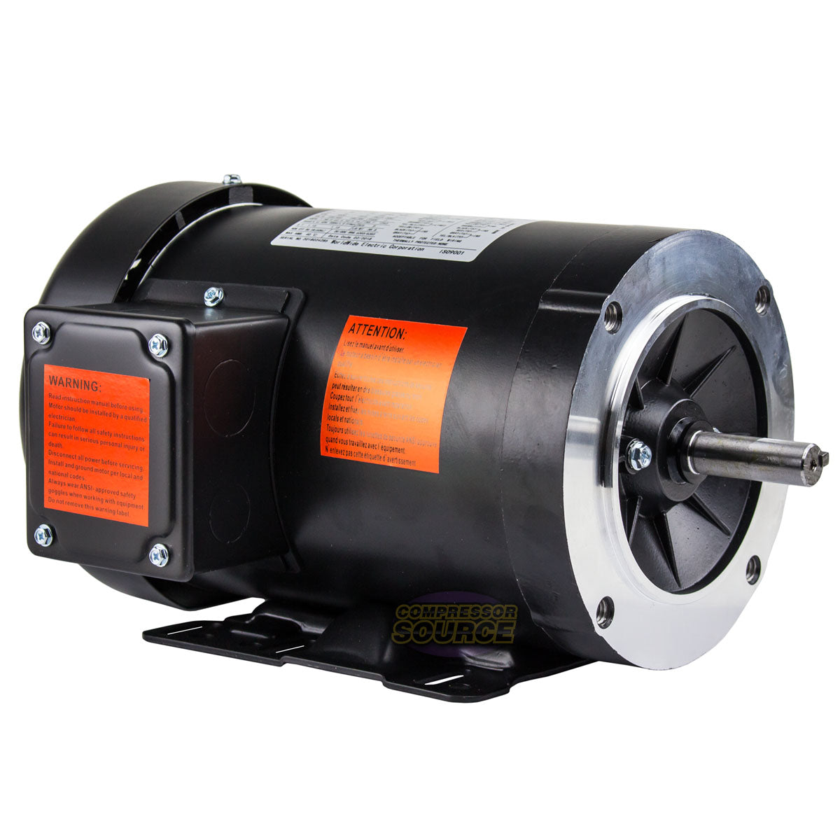 3 HP 3 Phase Electric Motor 3500 RPM 56HC Frame 230-460V TEFC C-Face NATE3-36-56CB