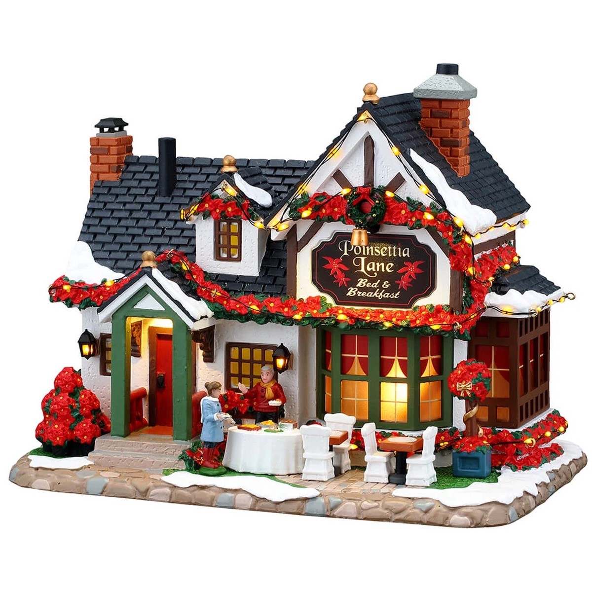 NEW 2026 Lemax Caddington Village Lighted Building: Poinsettia Lane Bed & Breakfast #65525