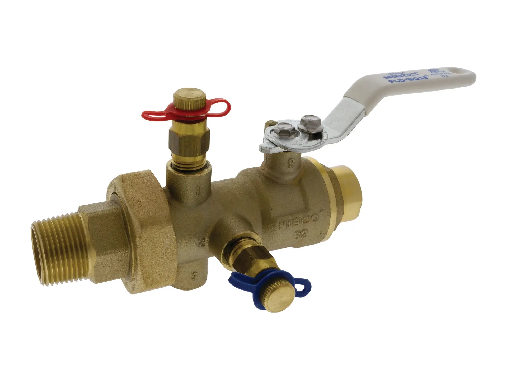 NIBCO NMFS138CA8, 3/4in. x 1in. Balancing Valve Manual, LF Brass, Sweat Body x MPT Tailpiece