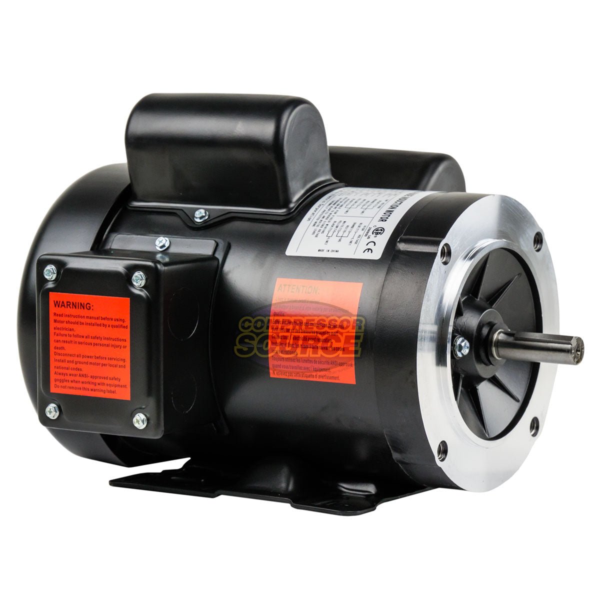 2 HP 1 Phase Electric Motor 3450 RPM 56HC Frame 115-230V TEFC C-Face NT2-36-56CB